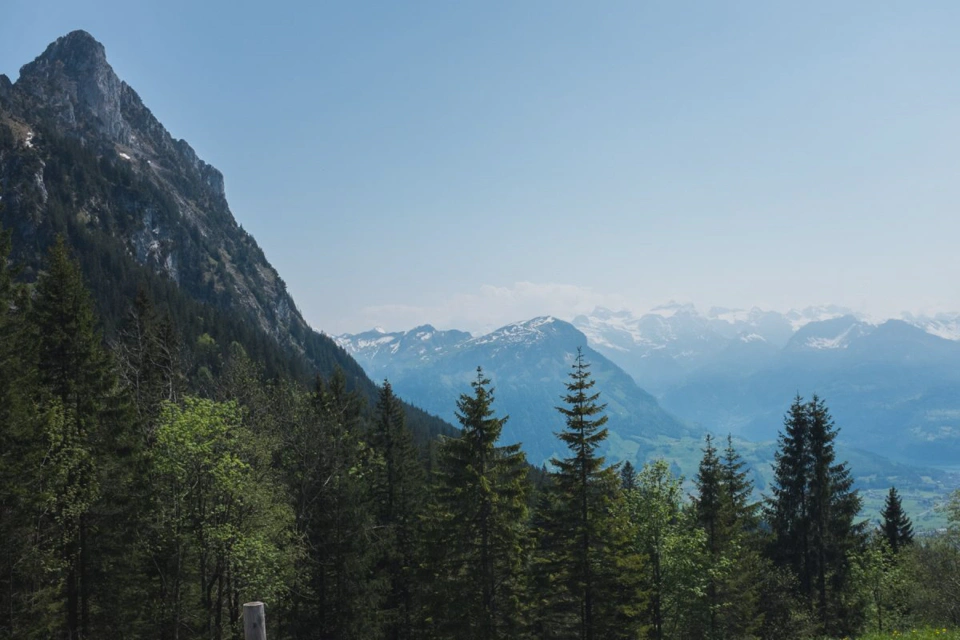 Kleiner Mythen on the left and the Alps at the back.