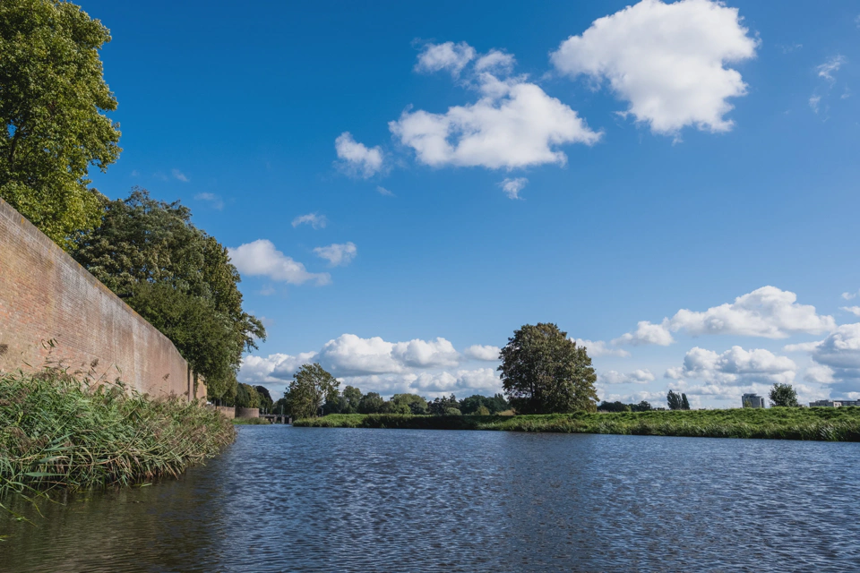 Outside of Den Bosch, on a boat.