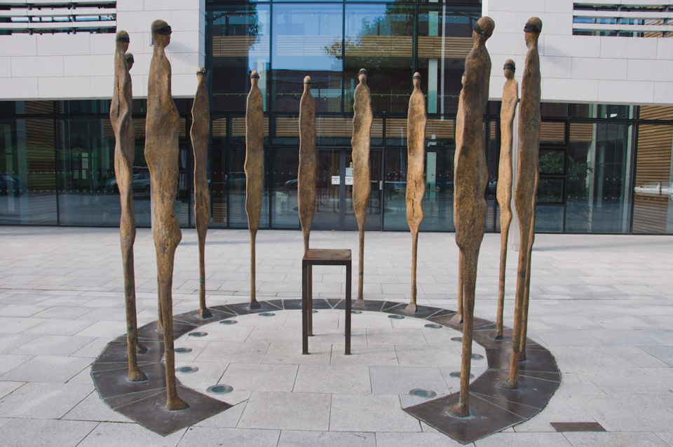 At one point in Irish history when the British were ruling the country they brought many Irish rebels to this jail and killed many of them. This monument right outside of the prison was built in honor of those who gave their life there trying to free Ireland.