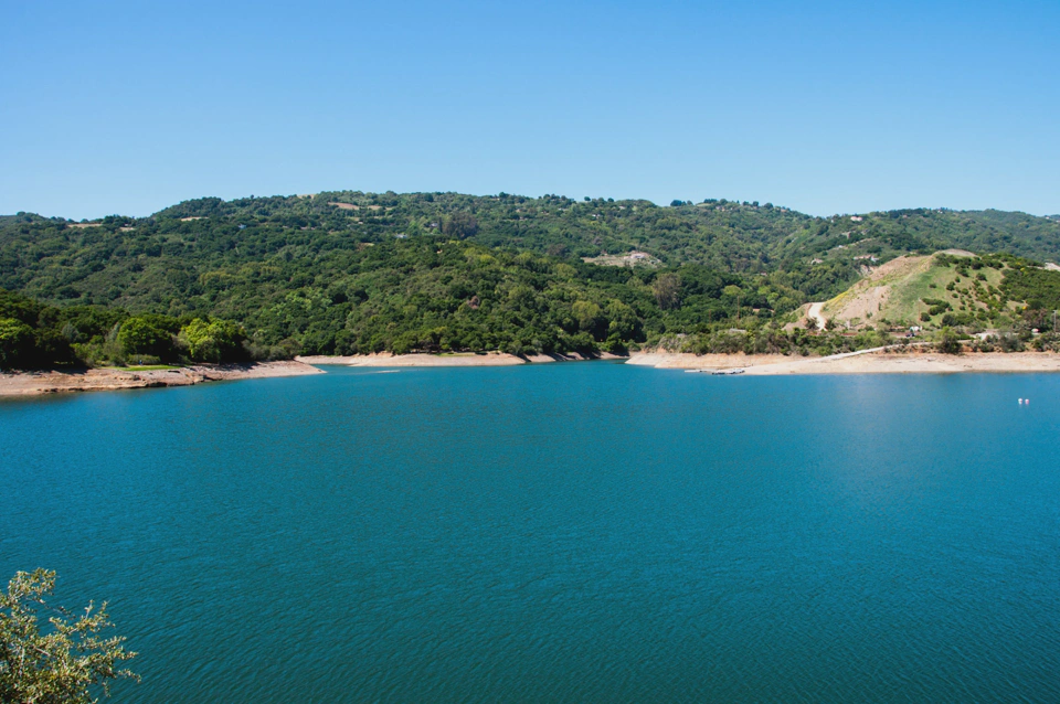 View of the reservoir from our vantage point.