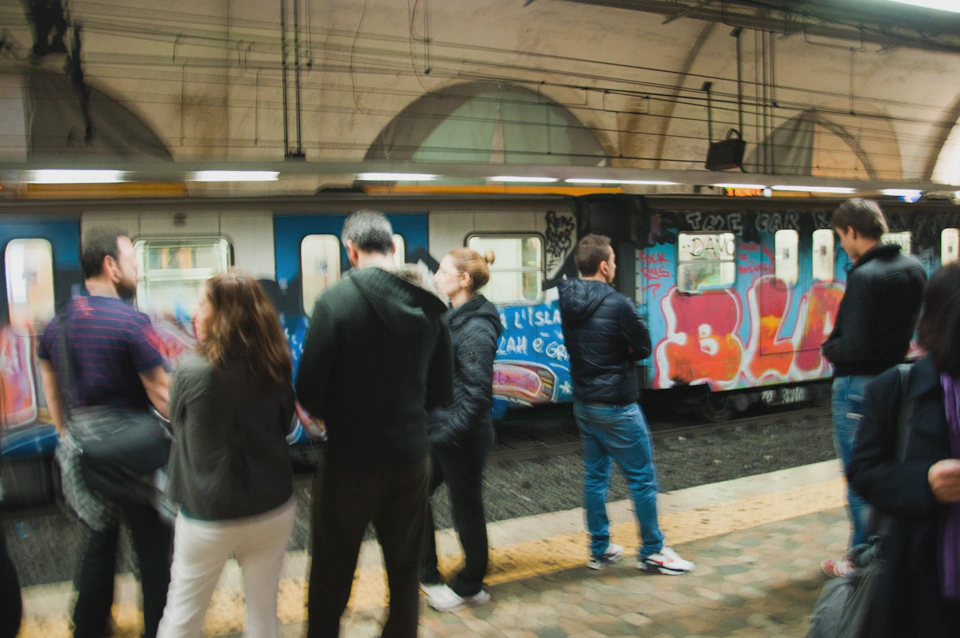 One of the two subway lines that traverse Rome.